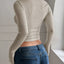 Ribbed Long Sleeve Crop T-Shirt