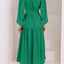 Elegant Lightweight Deep V-Neck Balloon Sleeve Maxi Dress