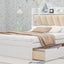 Wood Queen Size Platform Bed with Storage Headboard  Shelves and 4 Drawers  White - Korvel
