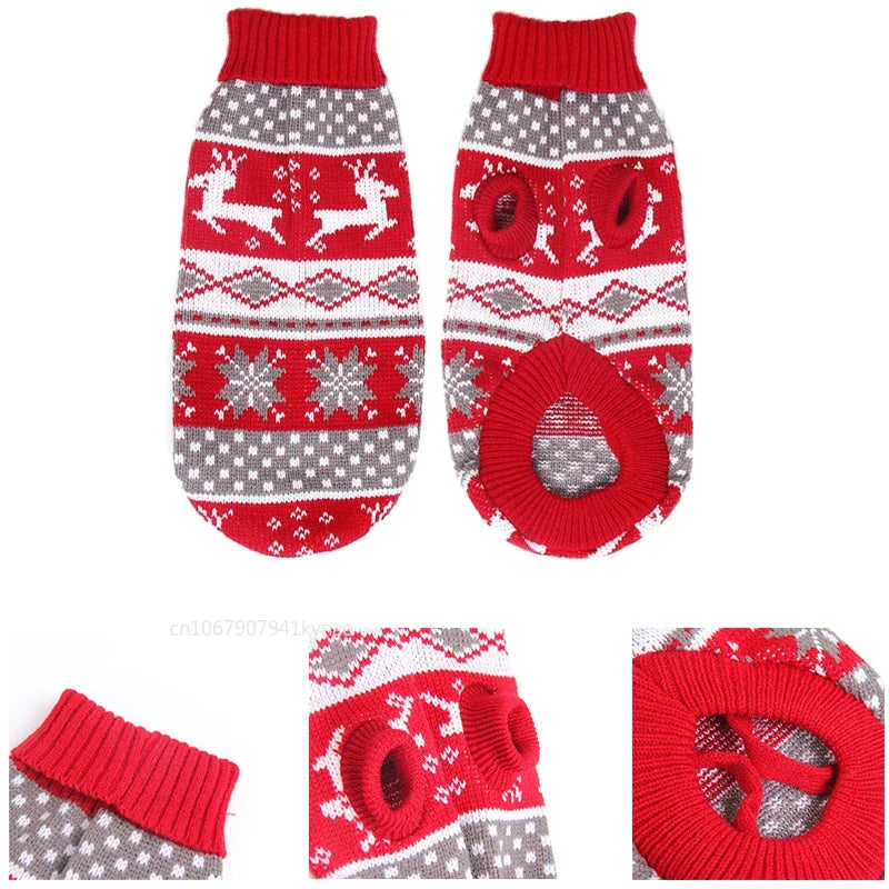 Warm Pet Dog Sweater Winter Dog Clothes for Small Medium Dogs Knitted Puppy Cat Coat Chihuahua French Bulldogs Yorkie Customes - Korvel