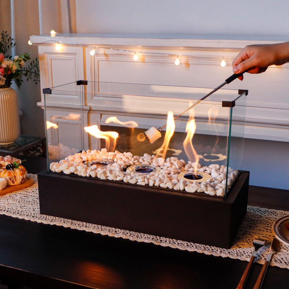 Portable Rectangular Alcohol Fireplace for Home & Outdoor