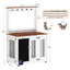 Premium Graffiti Dog Crate with Double Doors - White Vintage