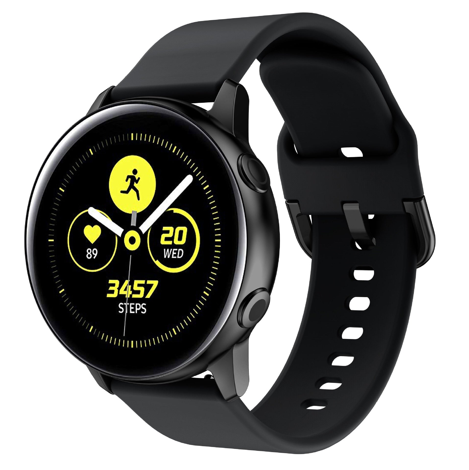 Suitable for Samsung Galaxy Watch Active2 Solid Color Silicone Strap 20/22mm Universal Strap - Korvel
