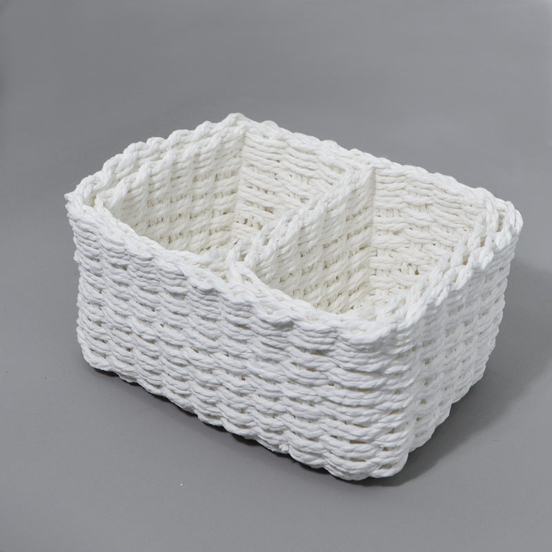 Bacs de rangement tressés en paille faits main - 3 pièces