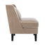 Velvet Upholstered Accent Chair with Cream Piping, Tan and Cream - Korvel