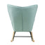 Rocking Chair with ottoman, Mid Century Fabric Rocker Chair with Wood Legs and Patchwork Linen for Livingroom Bedroom - Korvel