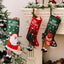 Christmas decorations, colorful prints, Christmas socks, Santa Claus gift socks, snowman gift bags, red and green leg hanging Christmas socks - Korvel
