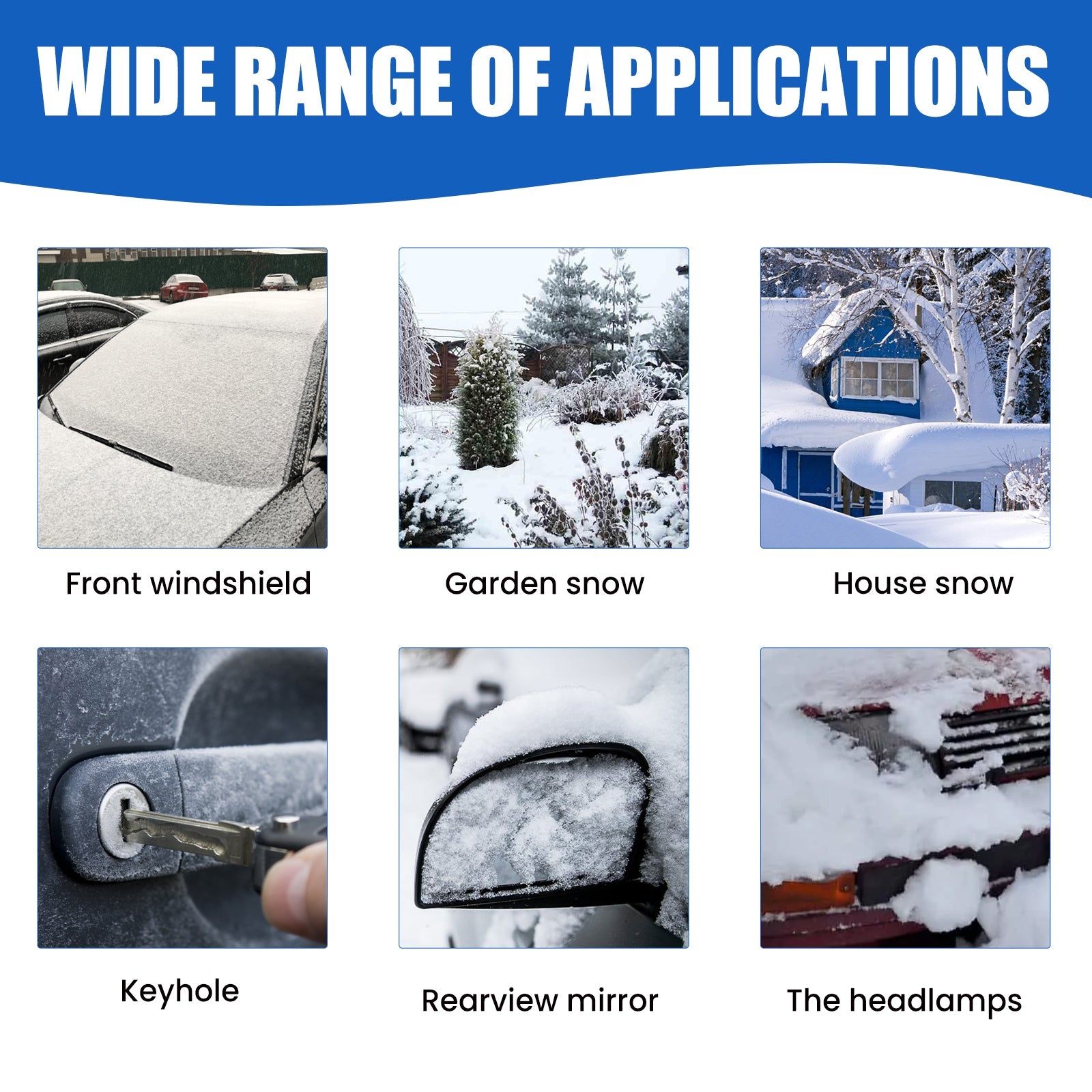 Winter Coating Snow Melt Spray, Car Windshield Fast Snow Melt Defrost Vehicle Deicing Agent - Korvel