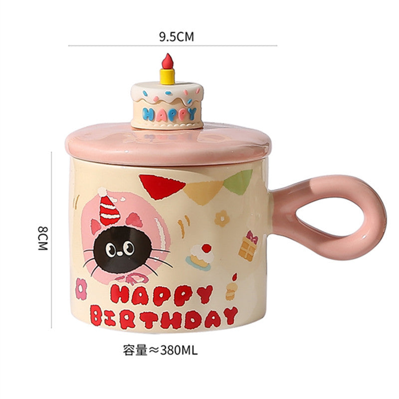 Charming Cartoon Cat Mug with Lid - Perfect Gift for Any Occasion
