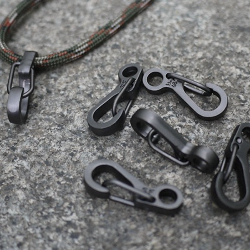 10 Pcs Equipment Survival EDC Paracord Carabiner Snap Mini SF Spring Clip Camping Hiking Hook Backpack Tactical Buckle Clip - Korvel