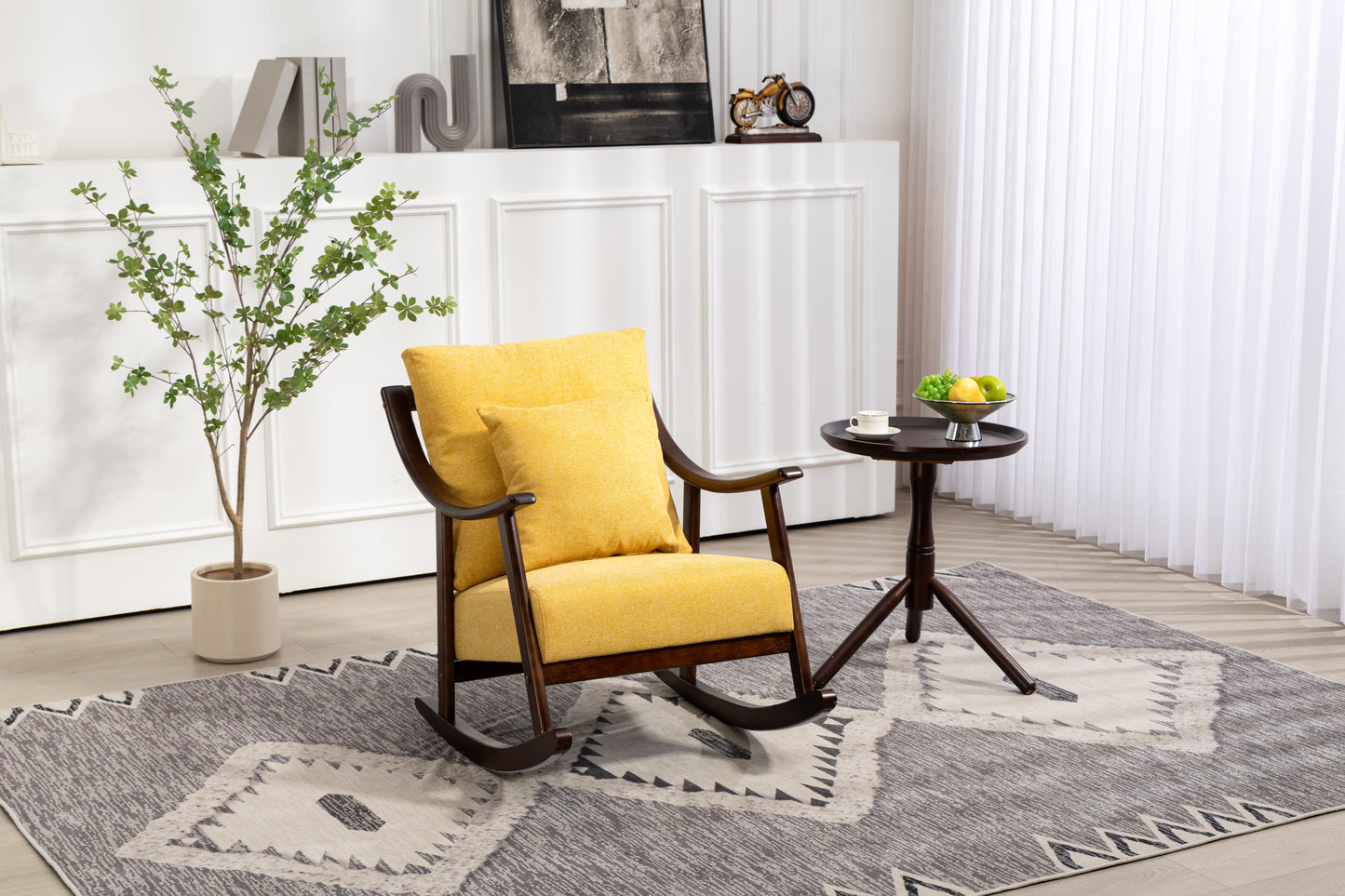 Mid Century Modern Upholstered Glider Arm Chair
