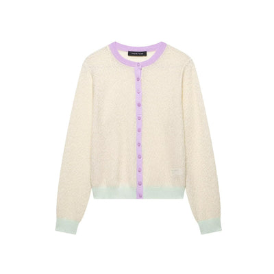 Spring Round Neck Solid Color Loose Pullover Cardigan