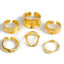 Ingemark 6Pcs Punk Irregular Hollow Metal Cuff Rings Set for Women