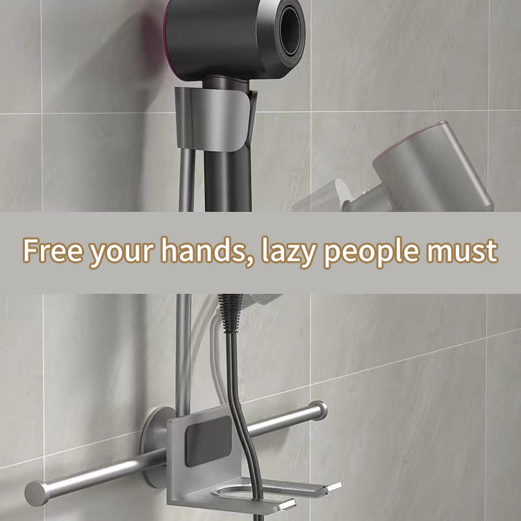 Soporte para Secador de Pelo Montado en la Pared - Sin Perforaciones Requeridas