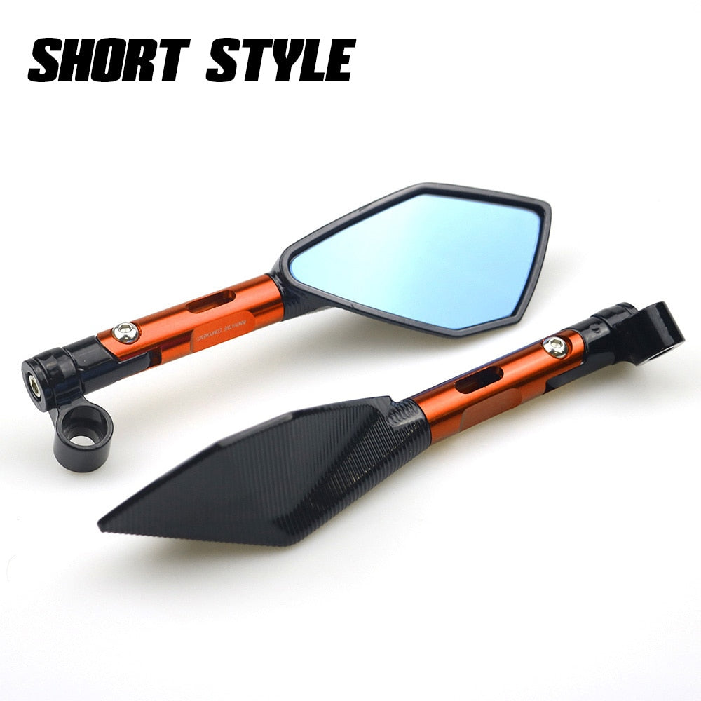 Universal CNC Aluminum Motorcycle Handlebar Rear View Mirrors Blue Anti-glare Mirror for Honda Yamaha Suzuki Scooter ktm - Korvel