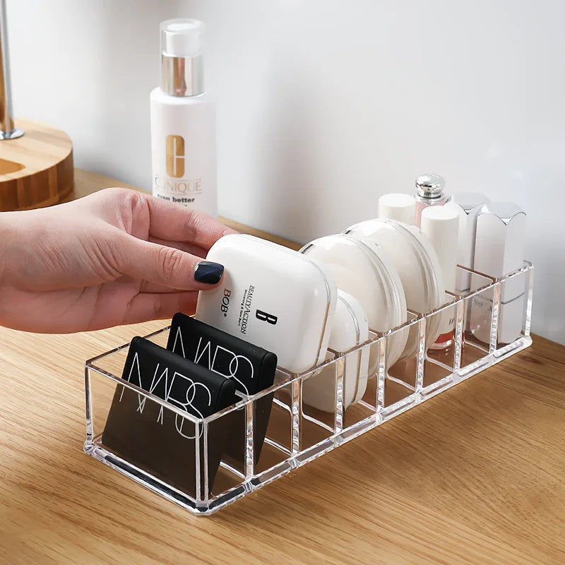 Household Transparent Divided Cosmetic Storage Box Sorting and Detachable Plastic Desktop Storage Box - Korvel