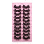 10 Pairs Of Messy Thick Imitation Mink Hair False Eyelashes 3D Stereo Realistic European And American Fried Hair False Eyelashes - Korvel