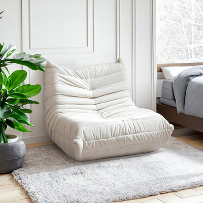 No Installation Big Bean Bag Chair for Adults - Off White
