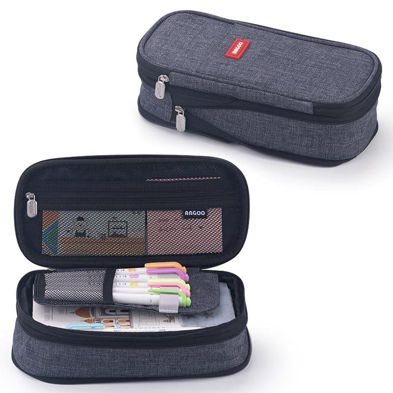 Macaron color block can transform into a large capacity upgraded pencil case stationery - Korvel