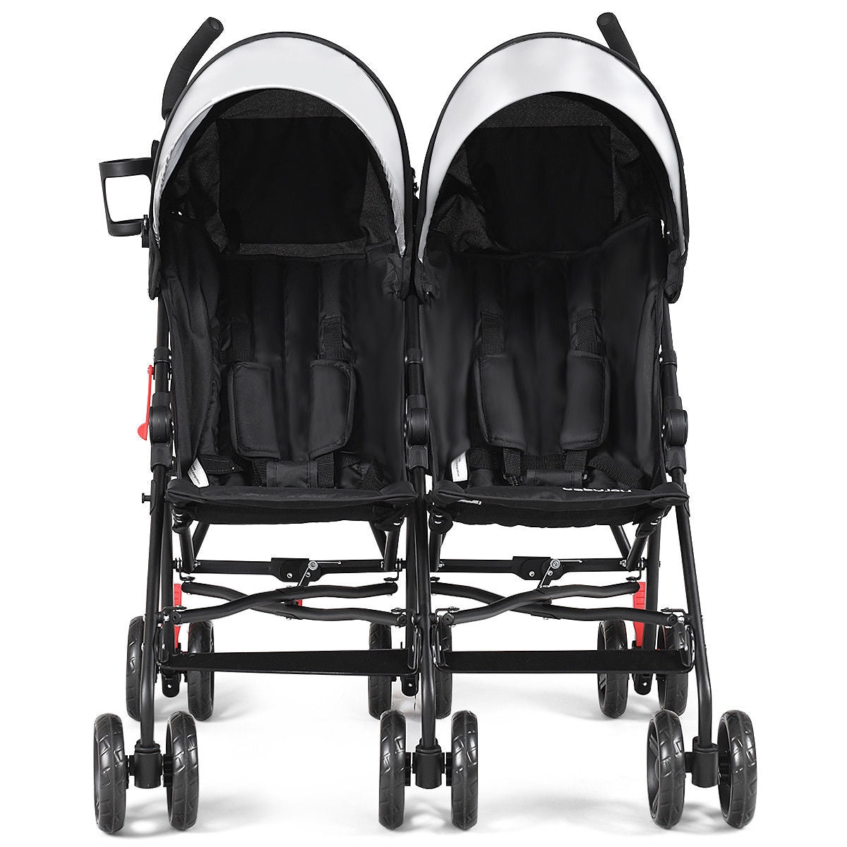 Poussette double pliable ultralégère pour jumeaux - Noir
