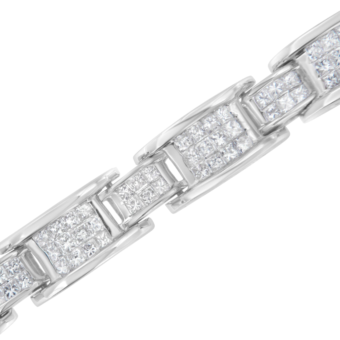 14K White Gold Princess Cut Diamond Tennis Bracelet - 5.0 Cttw
