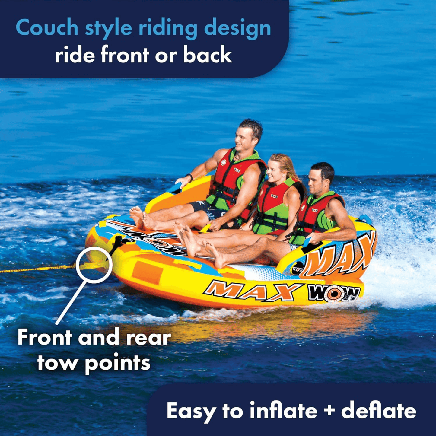 WOW Max Tubo Inflable para Remolque para 3 Pasajeros