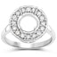 0.48 Carat White Diamond 14K White Gold Semi Mount Engagement Ring