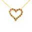 Collar con Colgante de Corazón Baño de Oro de 14K con Diamantes Champagne