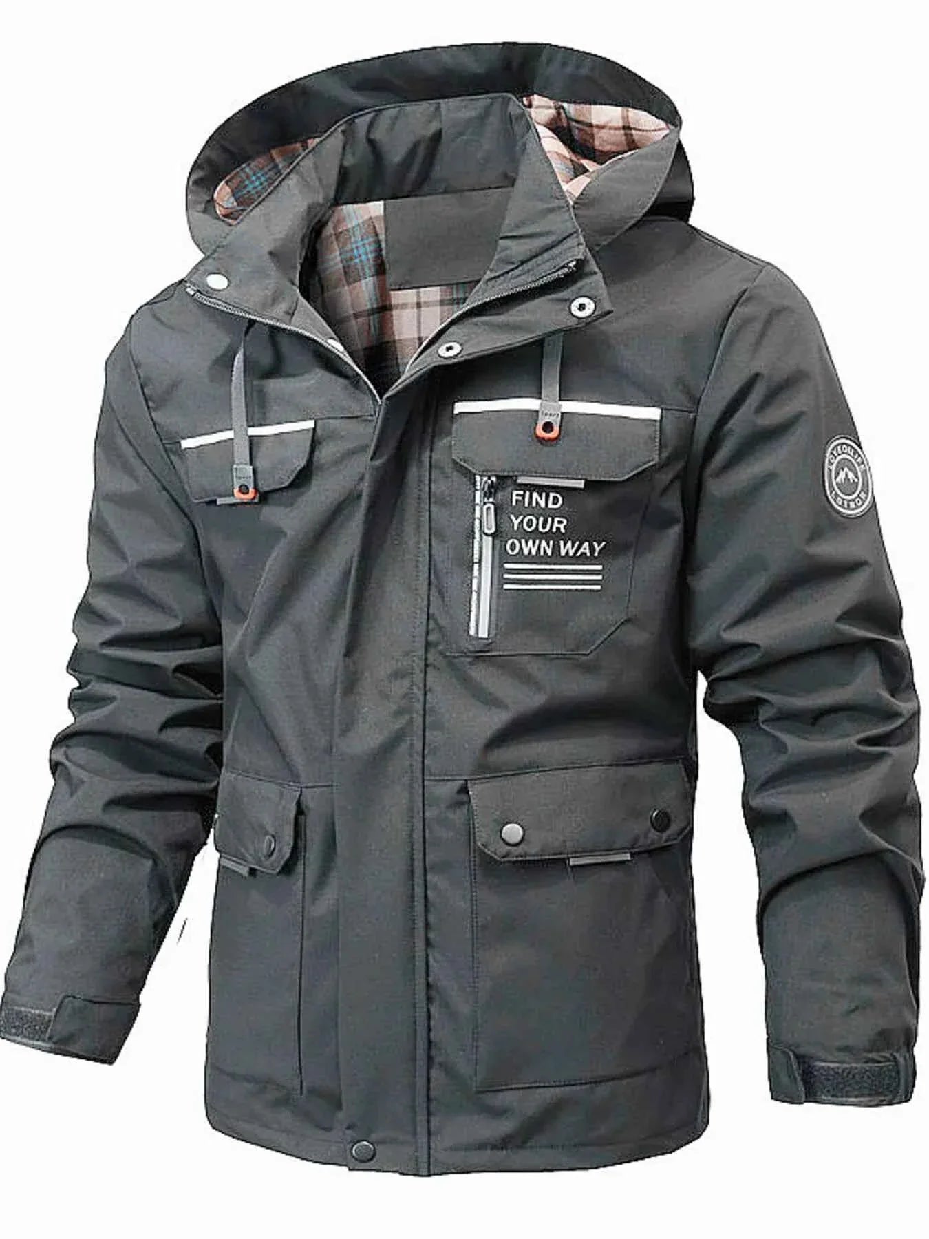 Men's Plus Size Hooded Windproof Coat