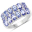 Anillo de Plata Esterlina con Tanzanita y Topacio Blanco de 3.16 Quilates