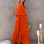 Elegant Ruffled Sleeveless Tiered Maxi Dress with Pockets