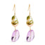 Pendientes Colgantes de Amatista y Perla Barroca en Oro Amarillo de 14K