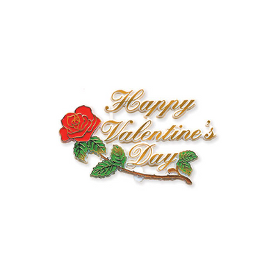 4" Happy Valentine's Day Rose Plaque - 3 or 24 pcs