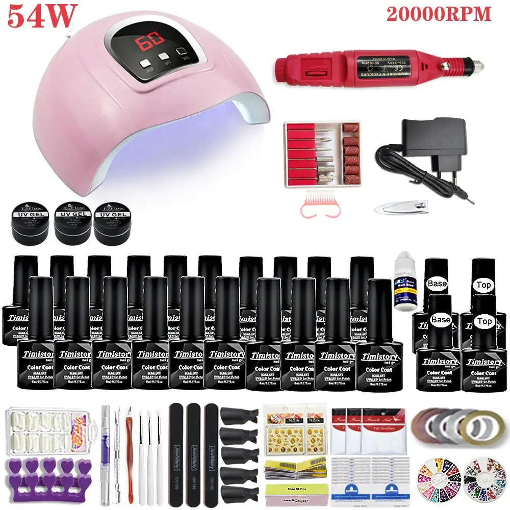 Juego de lámpara de uñas premium para manicuras de calidad de salón