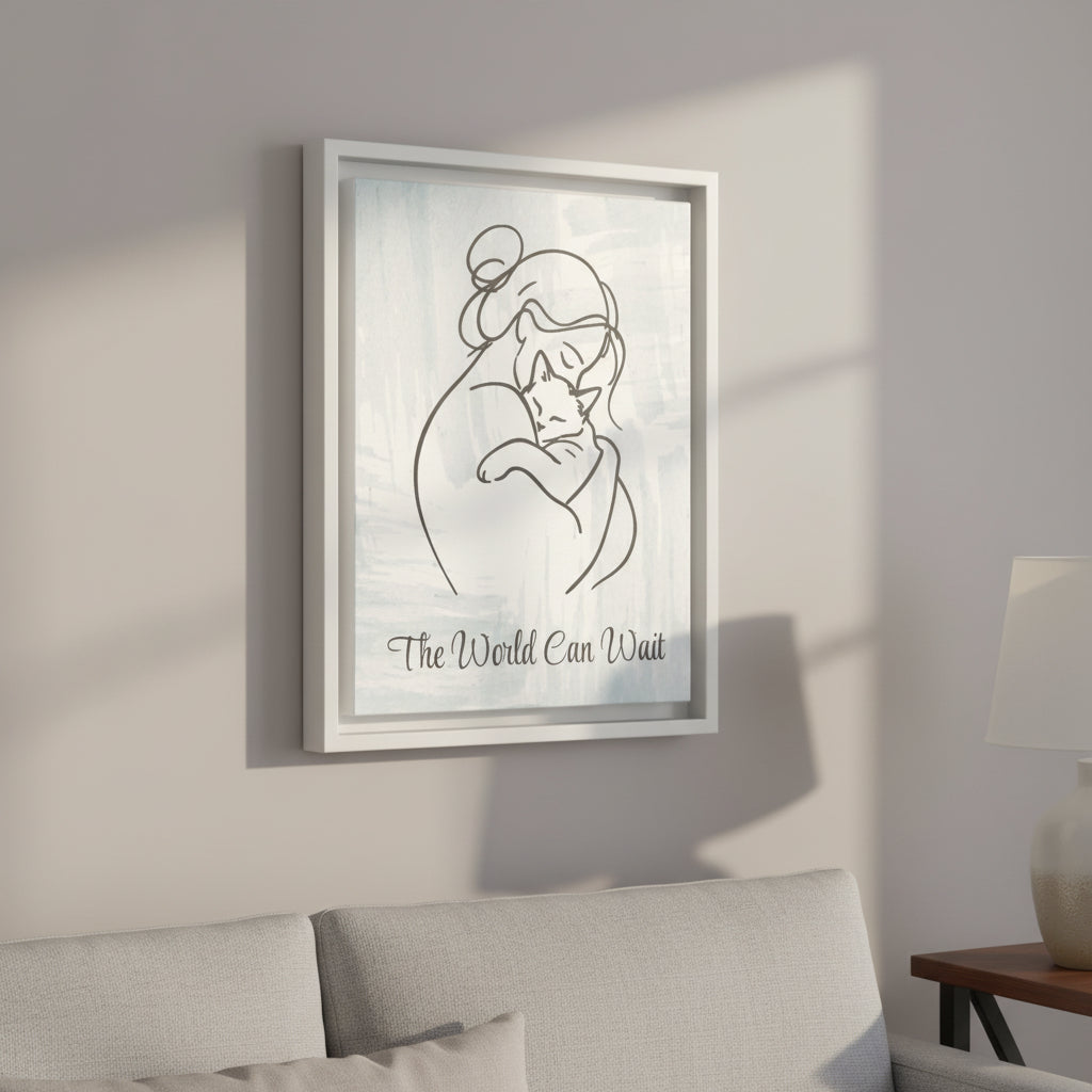L'impression sur toile Chat Le Monde Peut Attendre