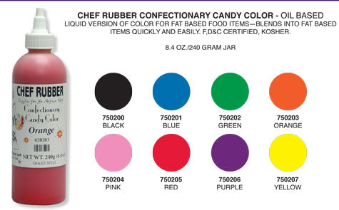 Chef Rubber Liquid Candy Colors - 8.4 oz - Seven Vibrant Shades