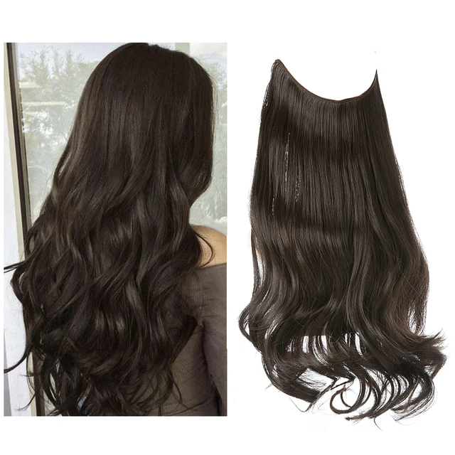 One-piece women's hair extension piece with abundant hair volume U-shaped fishing line invisible and natural long curly hair - Korvel