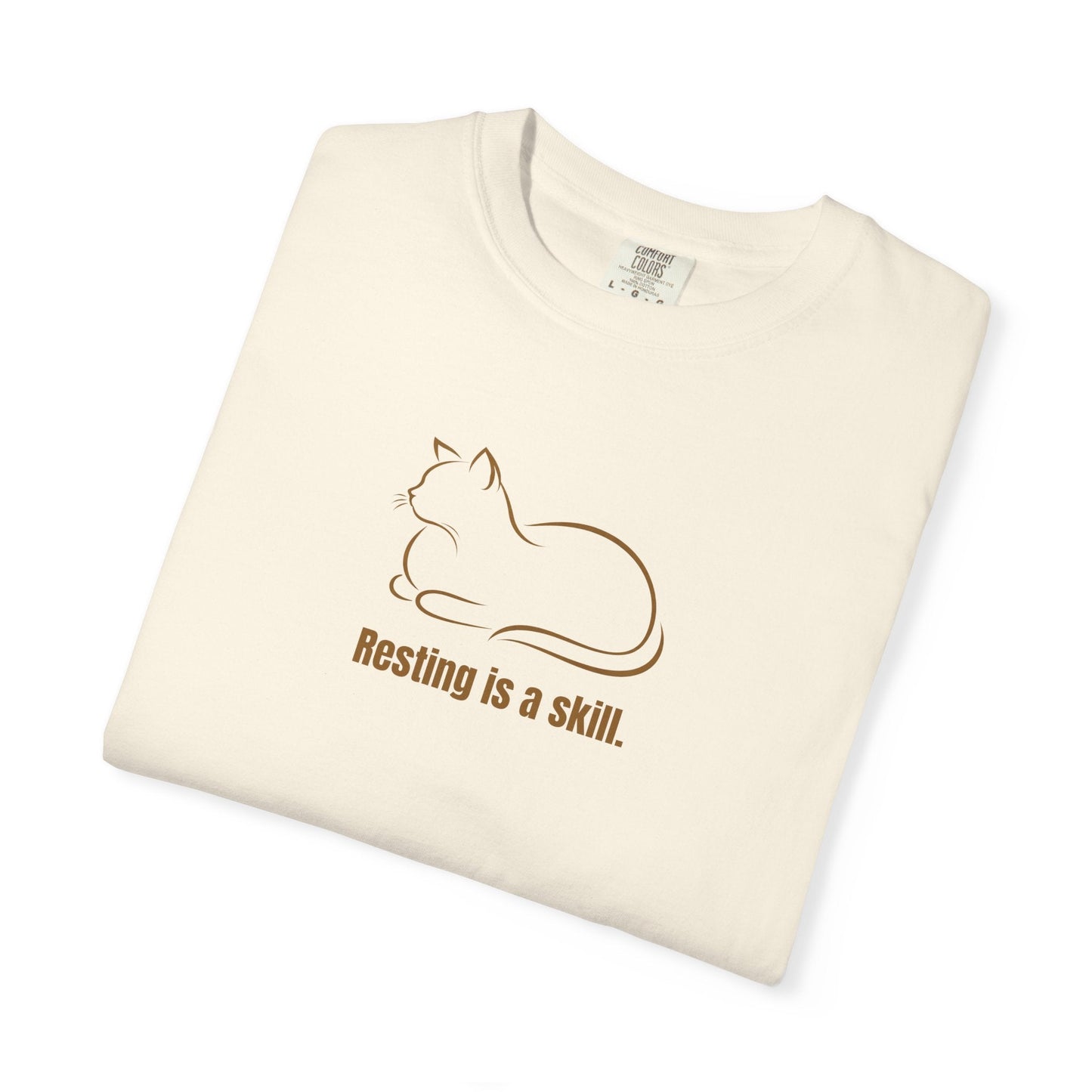 Camiseta de gato 'Descansar es una habilidad'