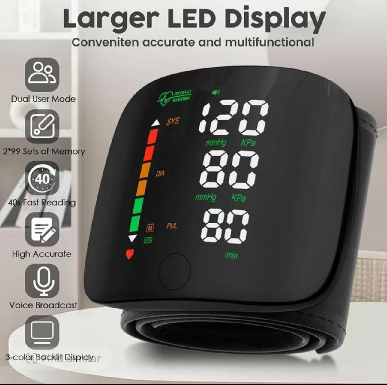 Moniteur de Poignet PulseTrack - Surveillance de la Pression Artérielle Premium