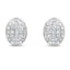 Boucles d'oreilles en argent sterling avec cluster ovale de diamants ronds