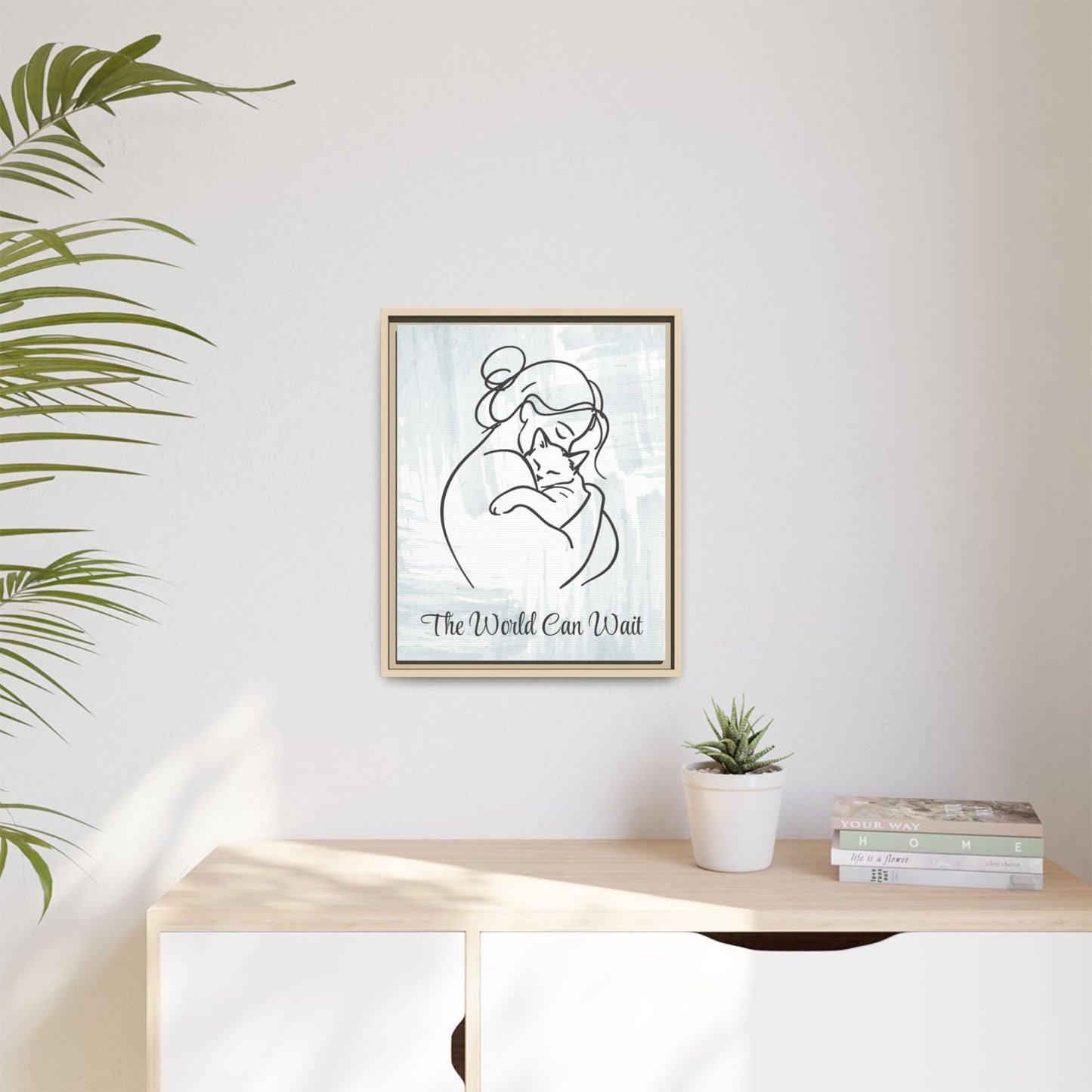 L'impression sur toile Chat Le Monde Peut Attendre