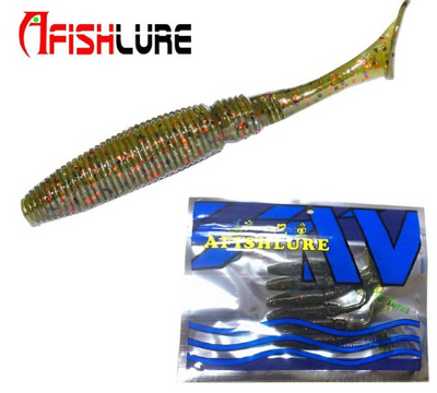 AFISHLURE 6pcs T Tail Soft Worm Fishing Lure Set