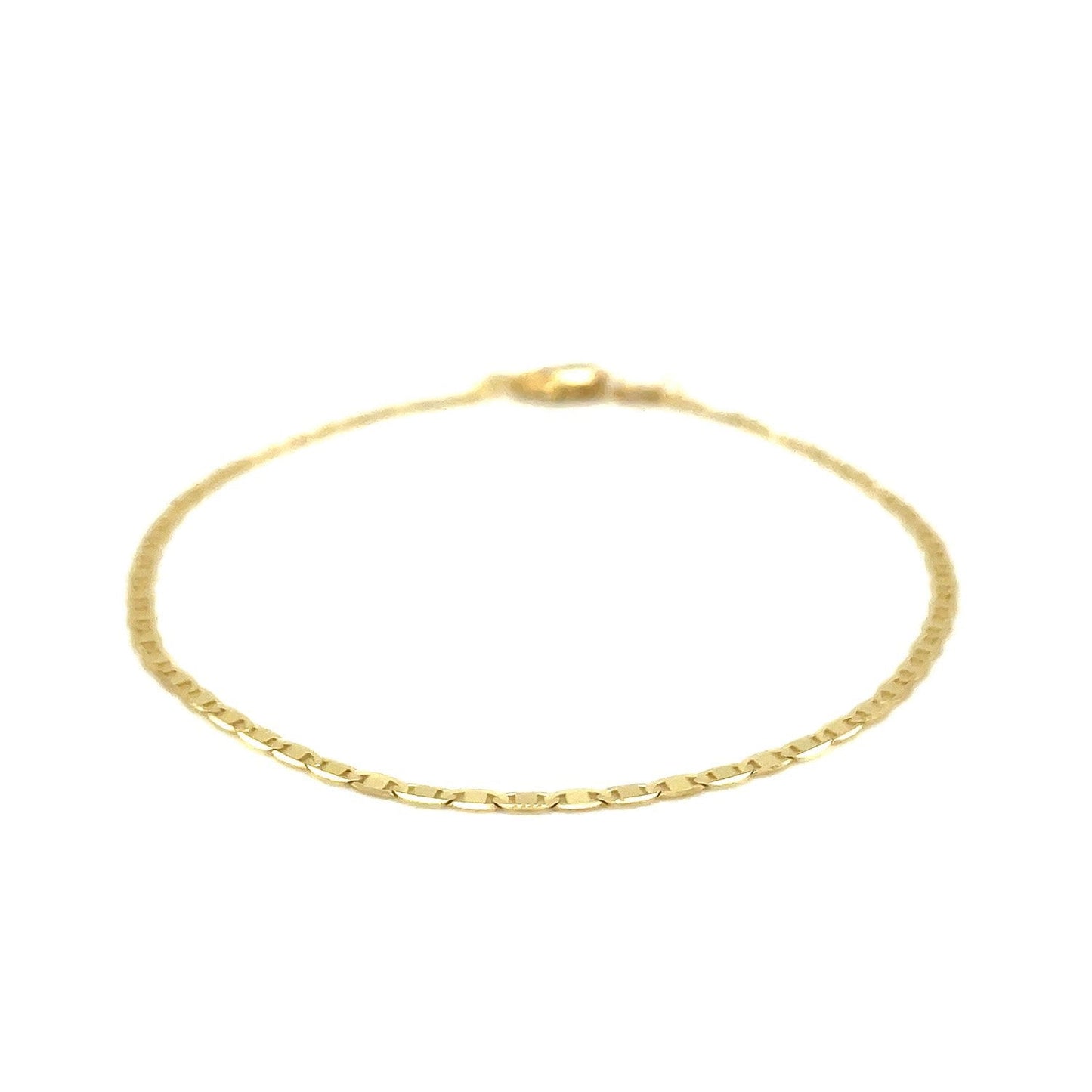 Tobillera de eslabones marineros de oro amarillo de 10k - 1.7mm de ancho
