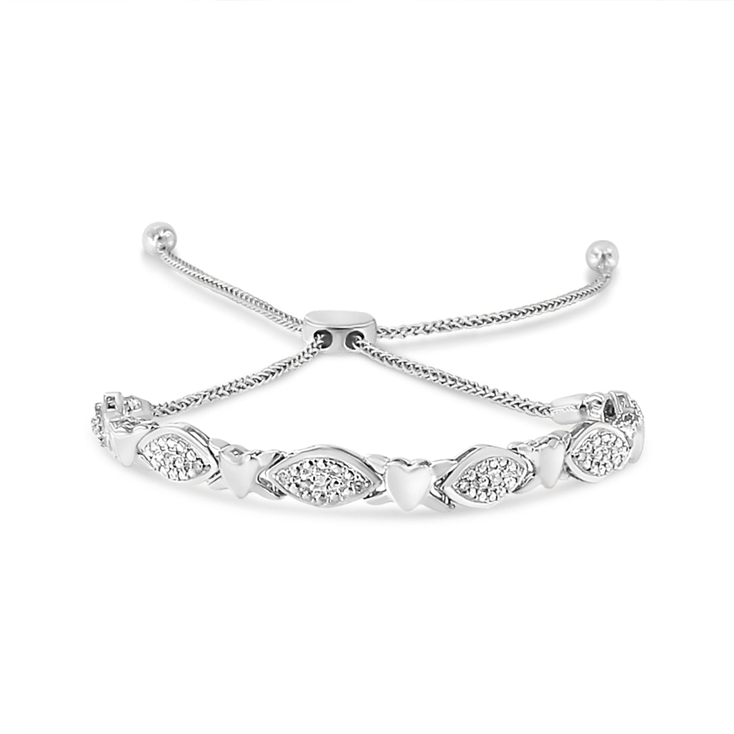Bracelet Bolo en Argent Sterling Plaqué Or Jaune 14K avec Accent de Diamant