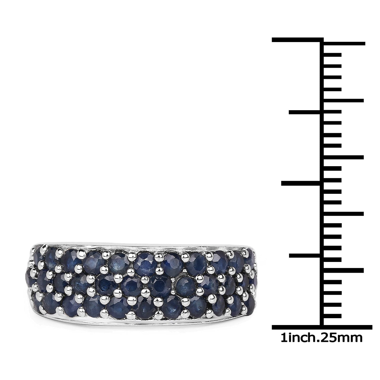 Bague en argent sterling avec saphir bleu véritable de 1,70 carat