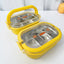 ins style high value cute large capacity compartment lunch box lunch box foldable handle lunch box - Korvel