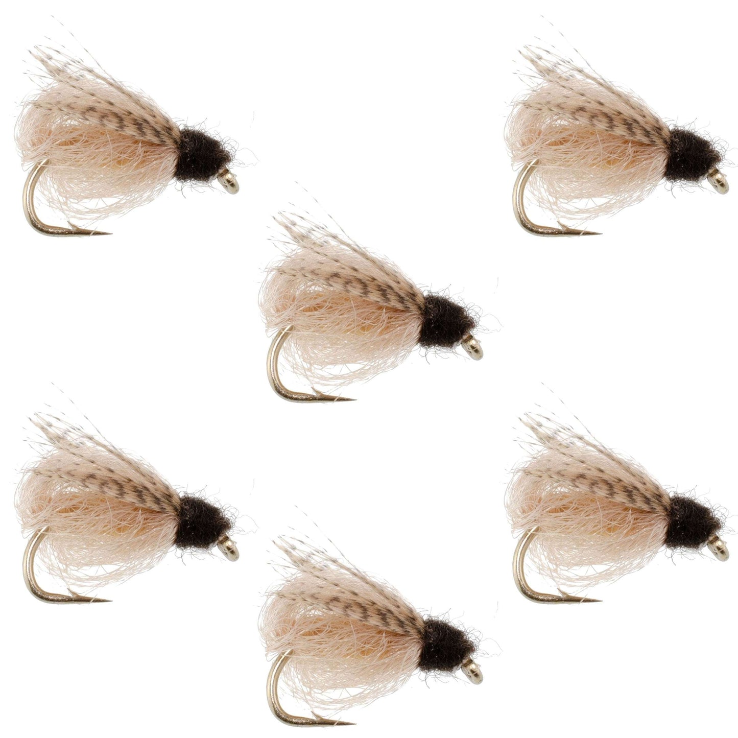 LaFontaine Tan Deep Sparkle Caddis Pupa - Mouches Taille 14 (Paquet de 6)
