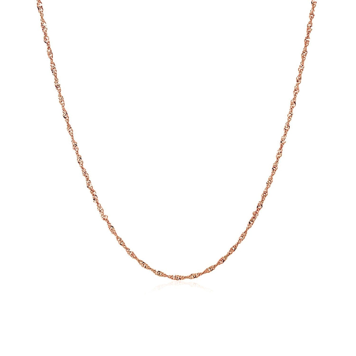 Chaîne Singapore en or rose 14k - Élégance de 1,0 mm