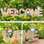 Escultura de Jardín Dwarf Welcome Card para Decoración Exterior