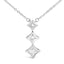 Collar de Pendiente de Tres Piedras con Diamantes de Corte Princesa en Oro Blanco de 10K